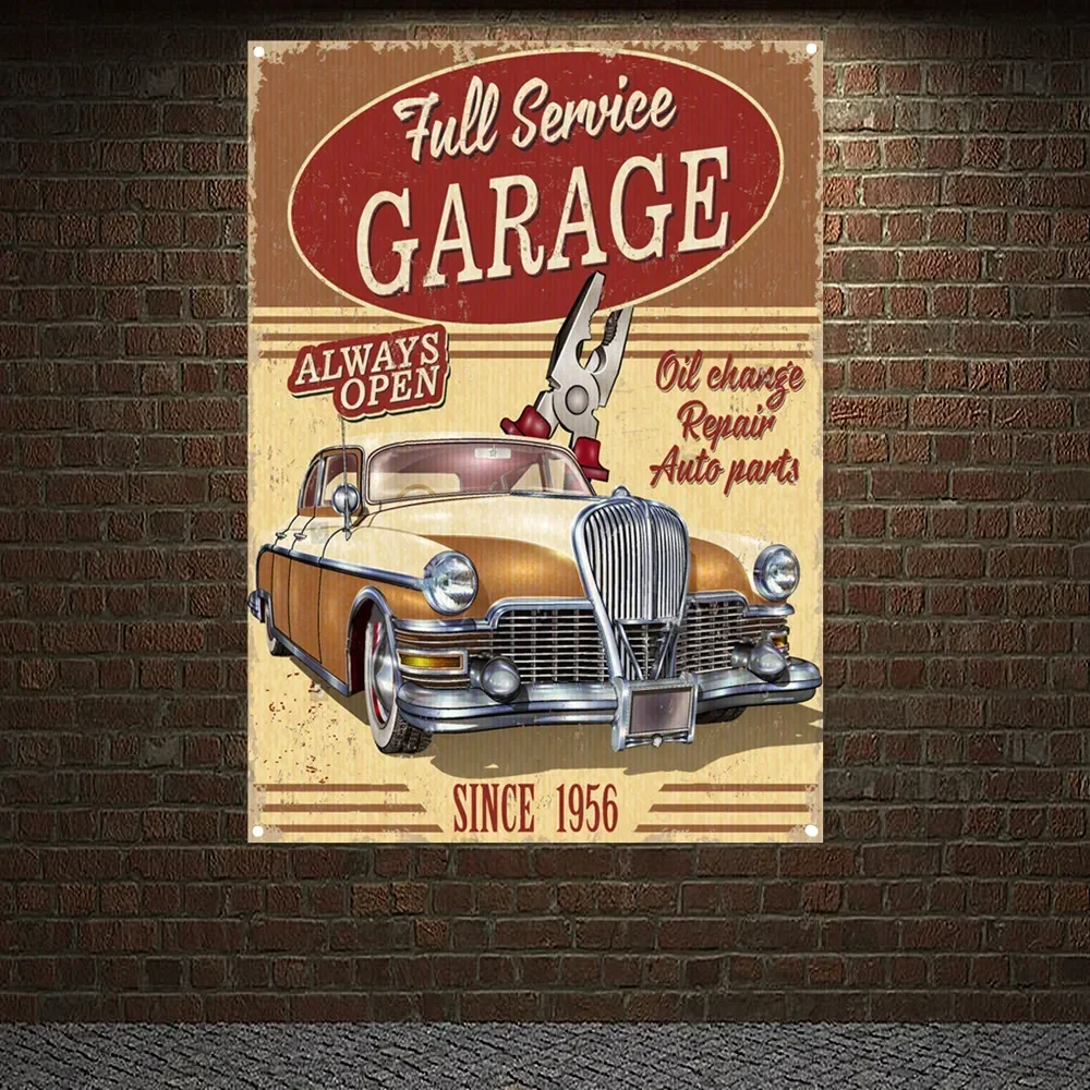 Auto Repair Shop Open - HER ZAMAN AÇIK GARAJ Vintage ARABA