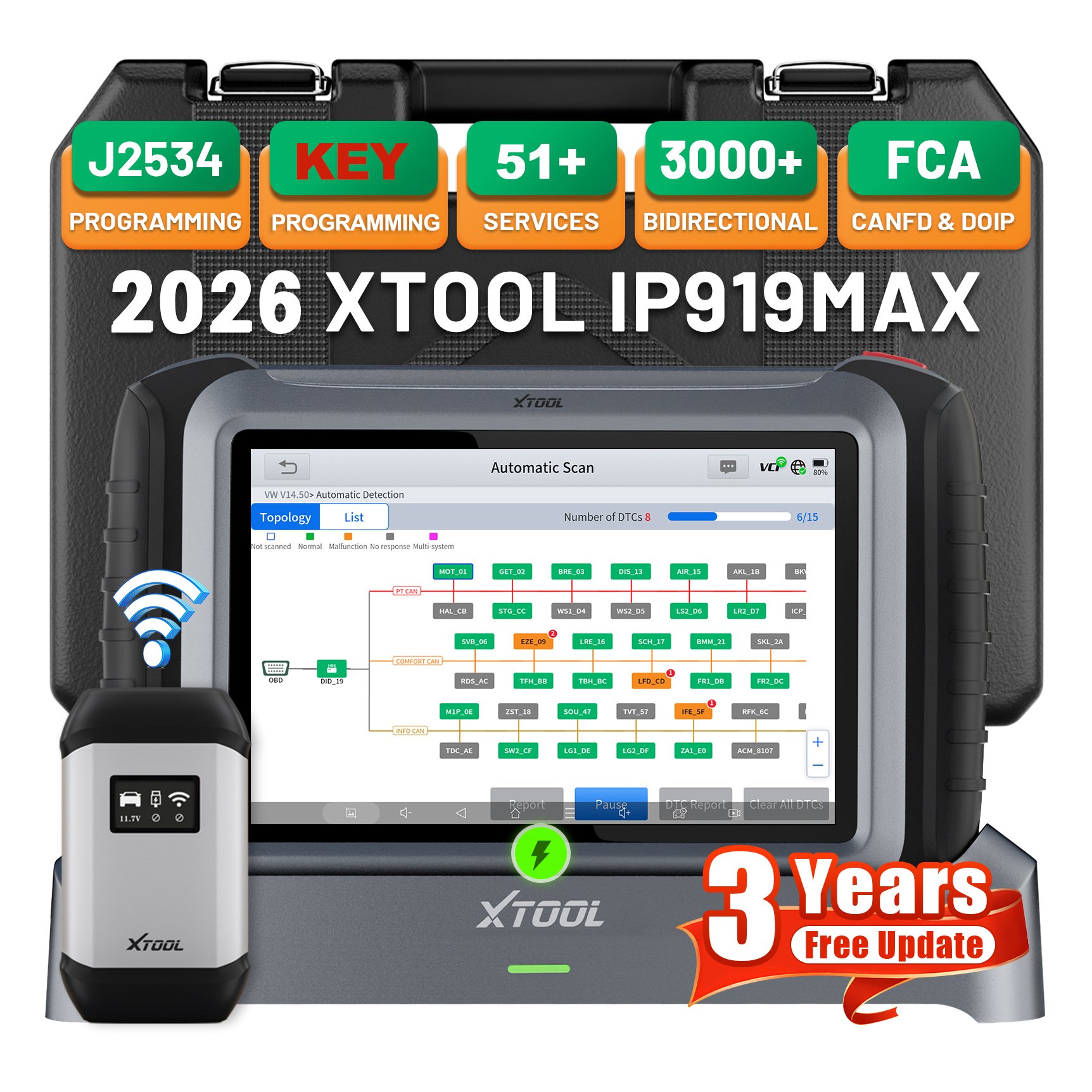 Car Diagnostic Tool - AB Deposu XTOOL IP919MAX J2534 ECU