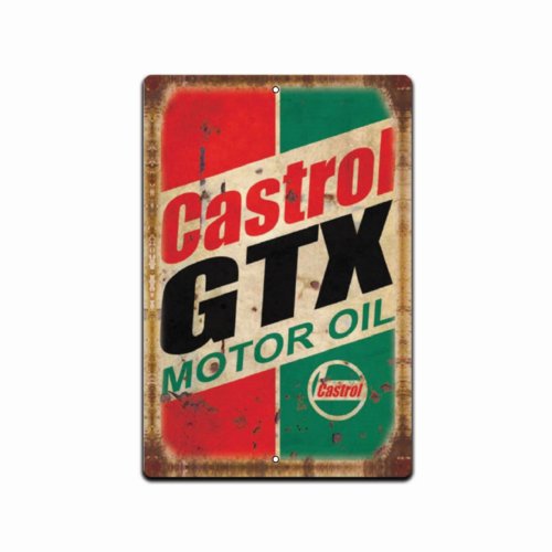 Castrol Oil Gtx - Castrol GTX Vintage Görünümlü Benzin İstasyonu