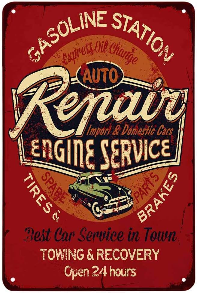 Auto Repair Shop Open - Oto Tamir Motor Servisi Metal Tabelası,