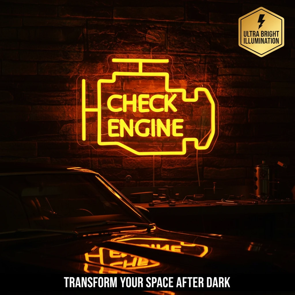 Motor Arıza Uyarısı Neon LED I - Auto Repair Shop Open incelemesi ve fiyatı